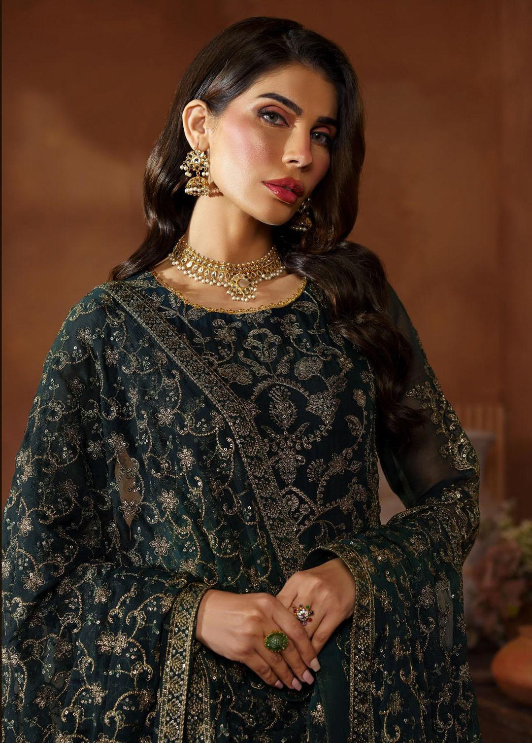 Nauroz By Zarif Embroidered Chiffon Suits Unstitched 3 Piece ZR25UF ZFN 08 Hamayal - Festive Collection