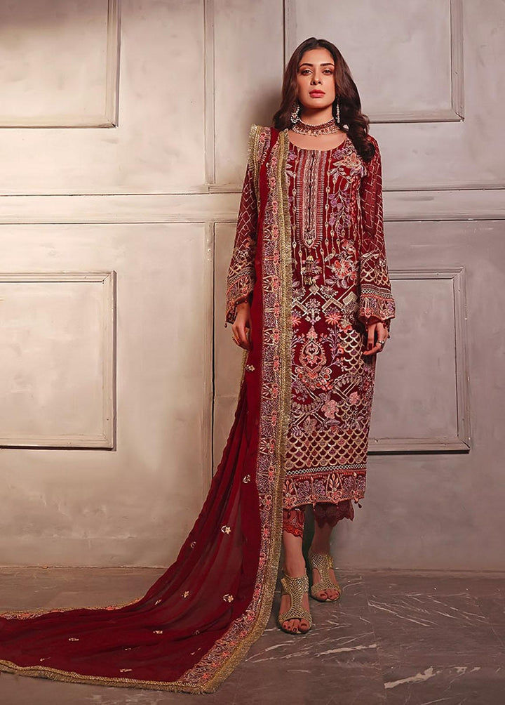 Naushad Imdad Embroidered Chiffon Suits Unstitched 3 Piece ND23C C10 - Luxury Collection