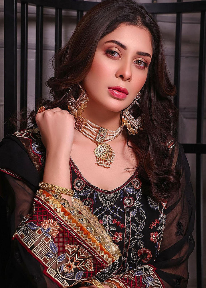 Naushad Imdad Embroidered Chiffon Suits Unstitched 3 Piece ND23C C4 - Luxury Collection
