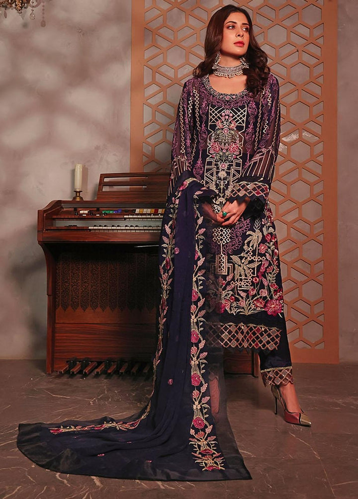 Naushad Imdad Embroidered Chiffon Suits Unstitched 3 Piece ND23C C9 - Luxury Collection