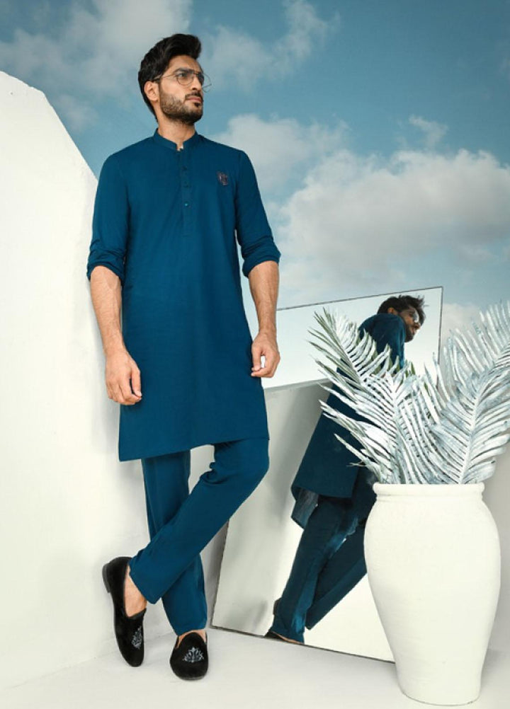 Naushad Imdad Cotton Formal Shalwar Kameez for Men -  BLUE SK