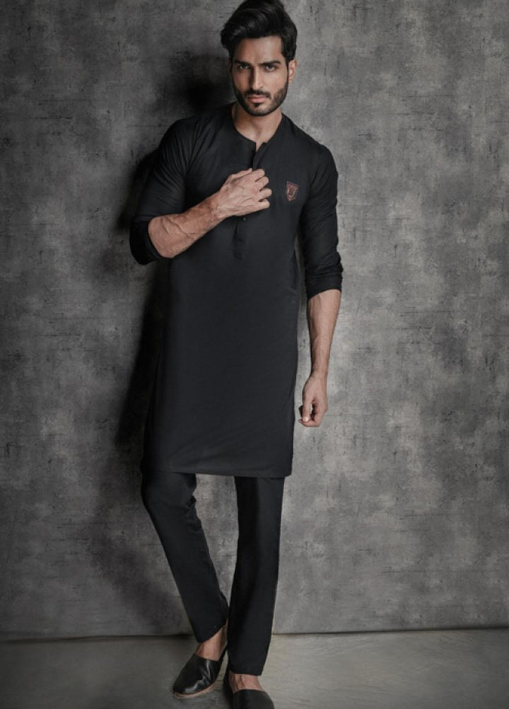 Naushad Imdad Cotton Formal Men Kurta Pajama -  BLACK KP