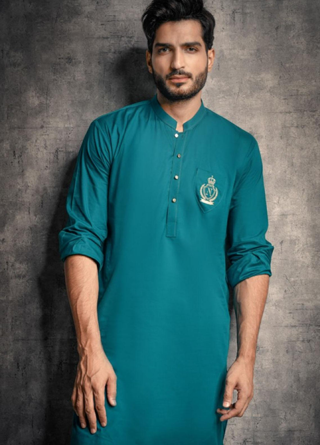 Naushad Imdad Cotton Formal Kurta Pajama for Men -  SEA GREEN KP