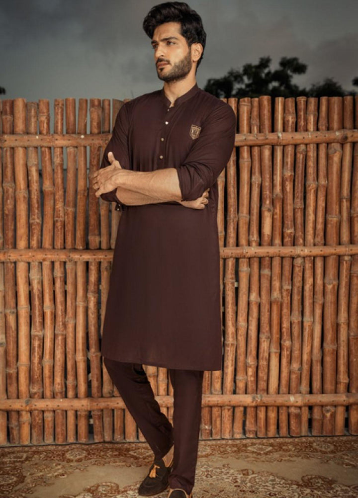 Naushad Imdad Cotton Formal Men Kurta Pajama -  DARK BROWN KP