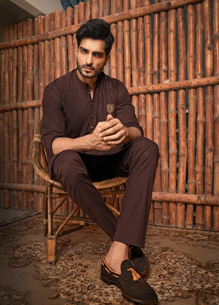 Naushad Imdad Cotton Formal Men Kurta Pajama -  DARK BROWN KP