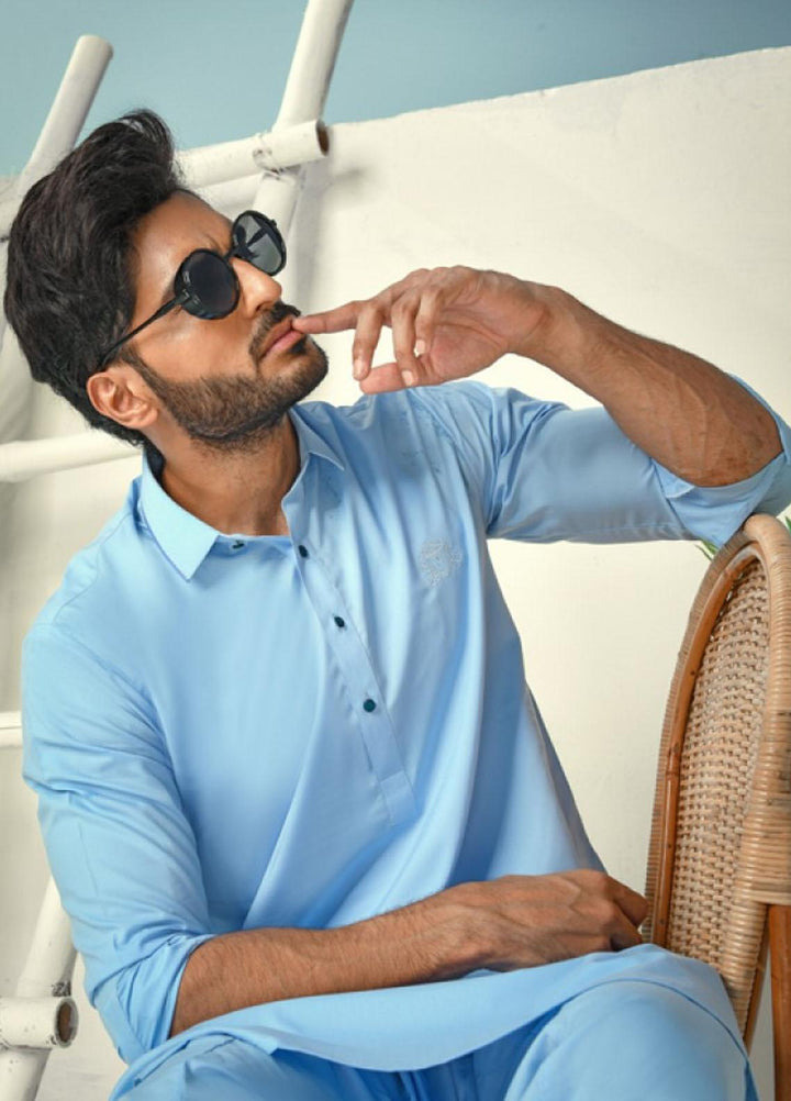 Naushad Imdad Cotton Formal Men Shalwar Kameez -  SKY BLUE SK