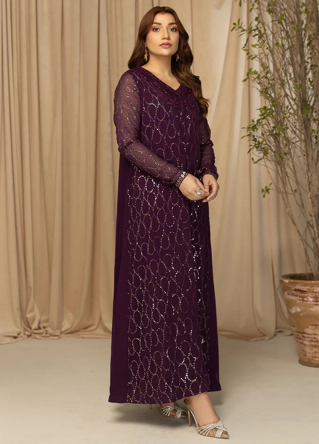 Nawabzadi By Meeral Embroidered Chiffon Suit Unstitched 2 Piece MRL24N Ella - Formals Collection