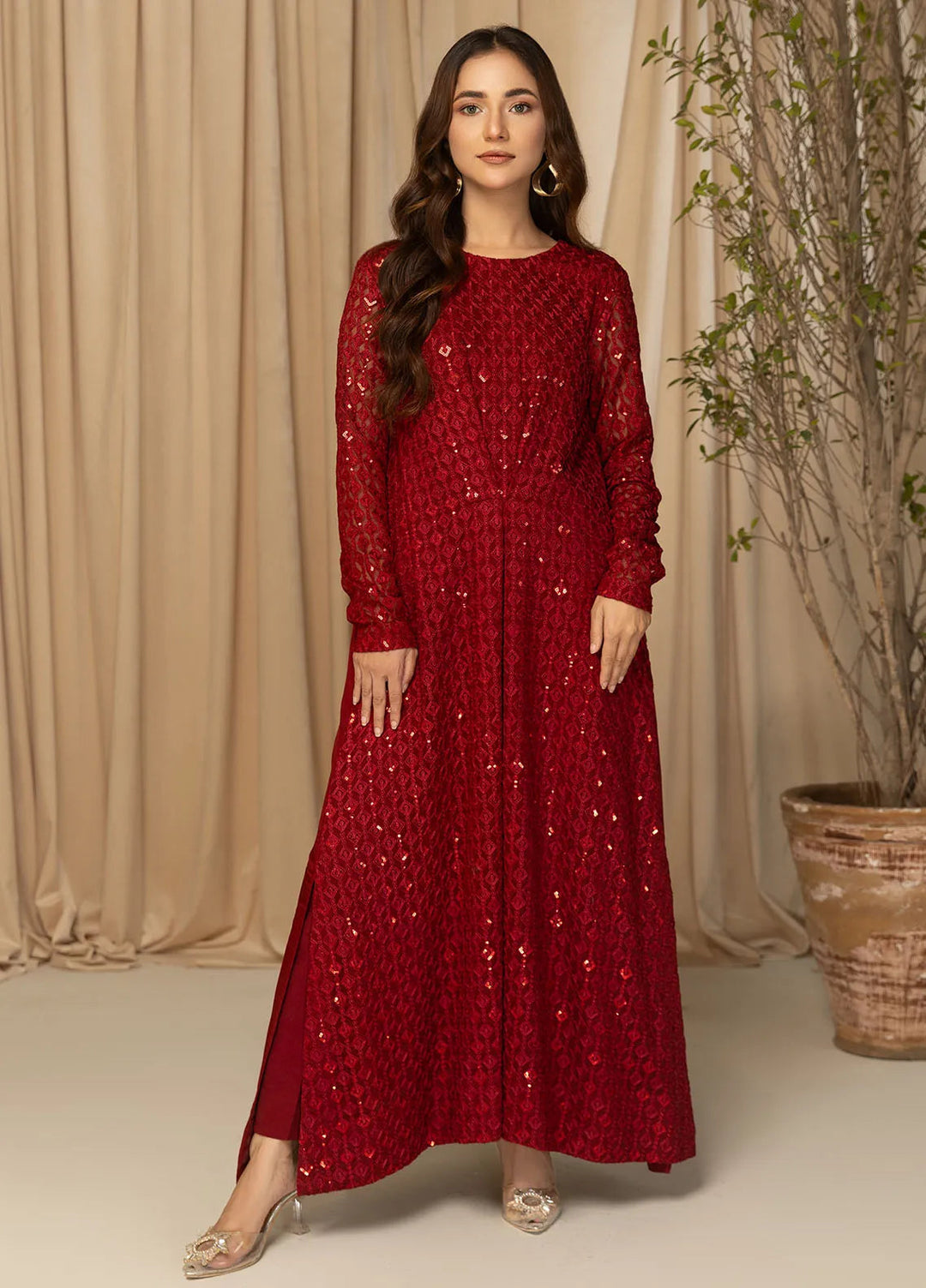 Nawabzadi By Meeral Embroidered Chiffon Suit Unstitched 2 Piece MRL24N Moh - Formals Collection