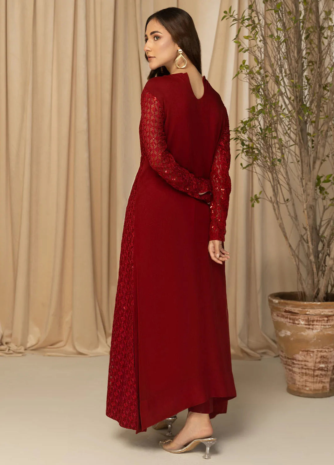 Nawabzadi By Meeral Embroidered Chiffon Suit Unstitched 2 Piece MRL24N Moh - Formals Collection