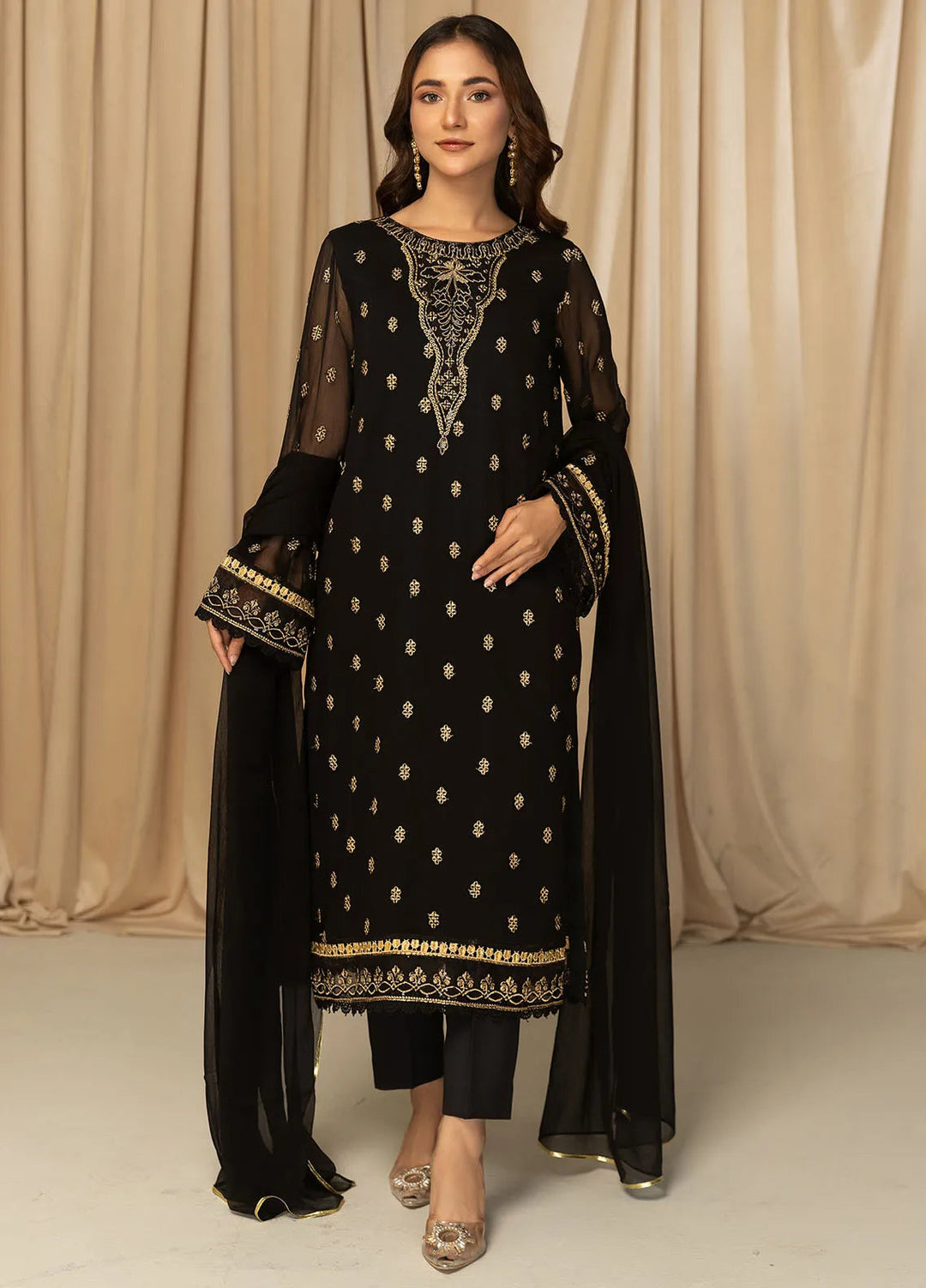 Nawabzadi By Meeral Embroidered Chiffon Suit Unstitched 3 Piece MRL24N Maya - Formals Collection