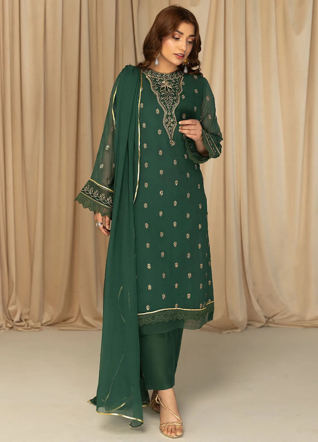Nawabzadi By Meeral Embroidered Chiffon Suit Unstitched 3 Piece MRL24N Zuri - Formals Collection