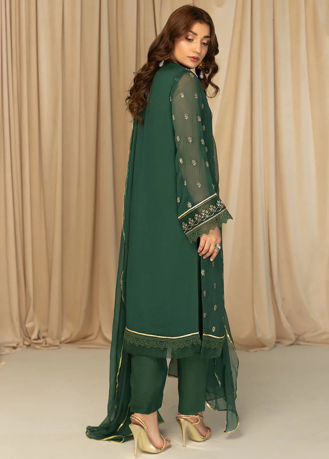 Nawabzadi By Meeral Embroidered Chiffon Suit Unstitched 3 Piece MRL24N Zuri - Formals Collection