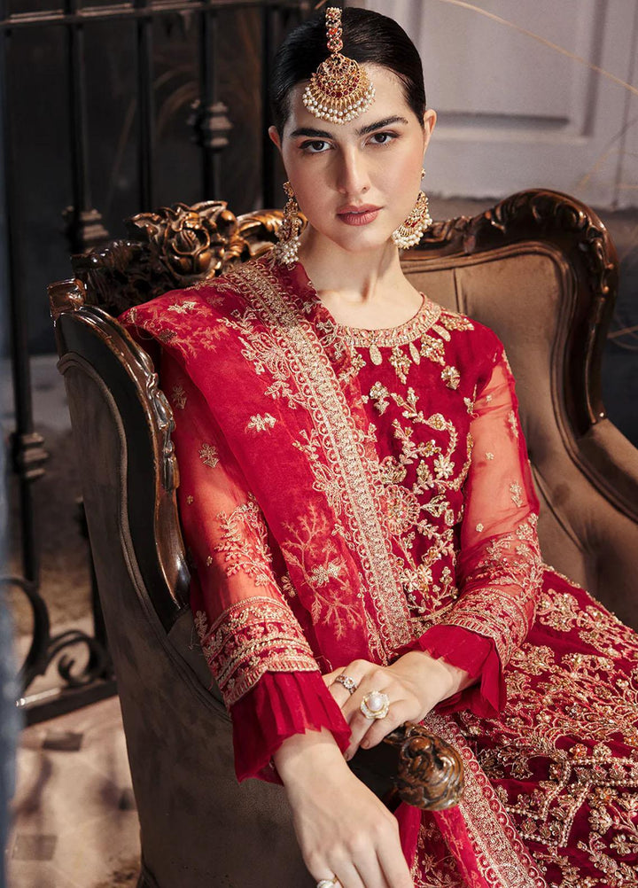 Nawabzadi By Emaan Adeel Embroidered Net Suits Unstitched 3 Piece NZ23EA NW-01 - Luxury Collection