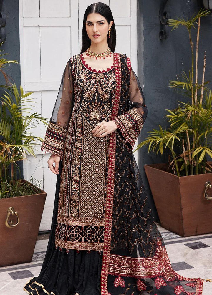 Nawabzadi By Emaan Adeel Embroidered Organza Suits Unstitched 3 Piece NZ23EA NW-03 - Luxury Collection