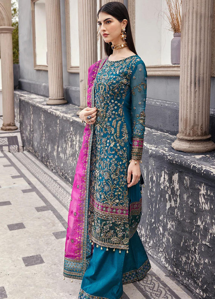 Nawabzadi By Emaan Adeel Embroidered Chiffon Suits Unstitched 3 Piece NZ23EA NW-05 - Luxury Collection