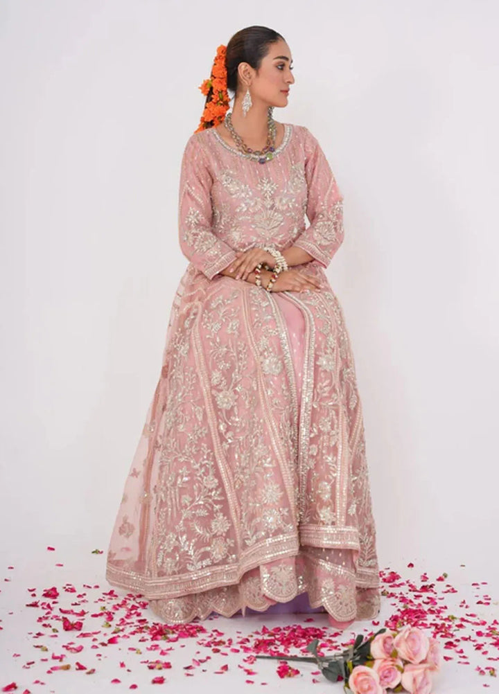 Naya Mausam by Gulnoor Pret Embroidered Bereze Net 3 Piece Suit Jodha Pink
