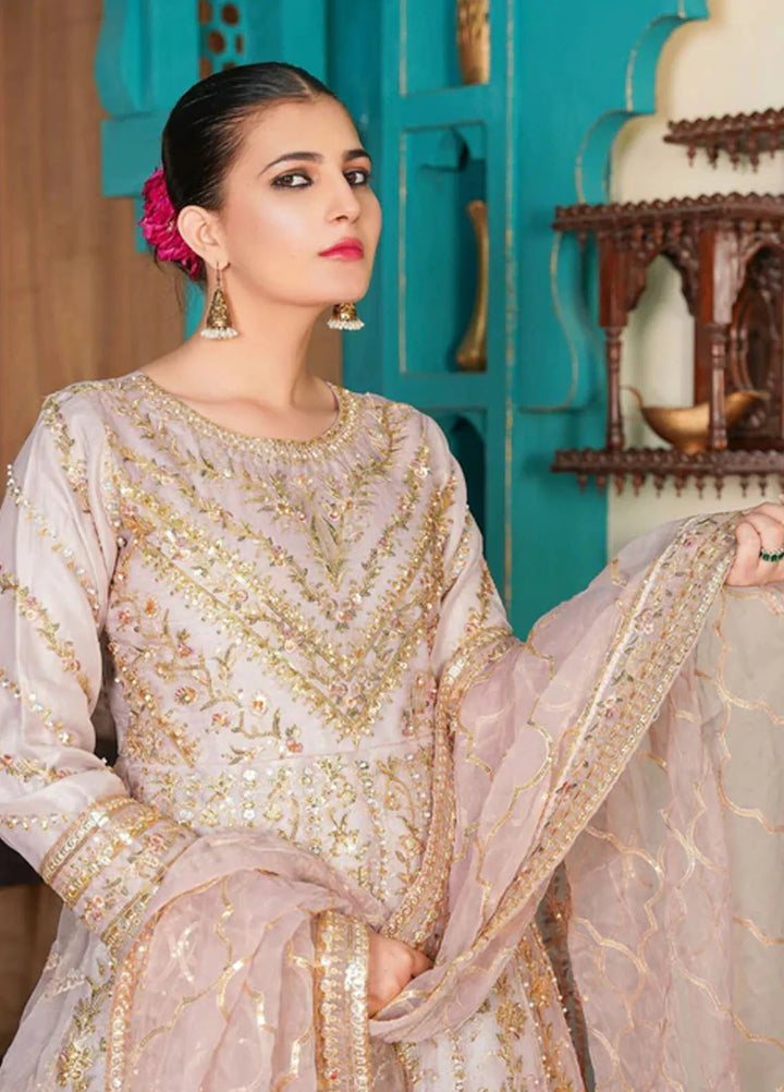 Naya Mausam by Gulnoor Pret Embroidered Organza 3 Piece Suit Naaz lilac