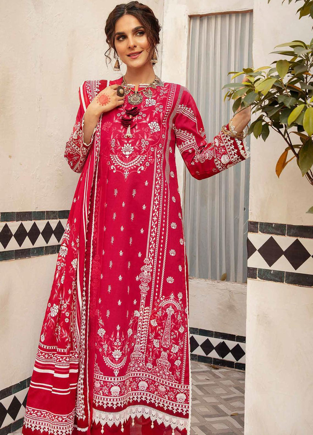 Nayaab By Gul Ahmed Printed Dobby Suits Unstitched 3 Piece GA22N DB-22005A - Summer Collection