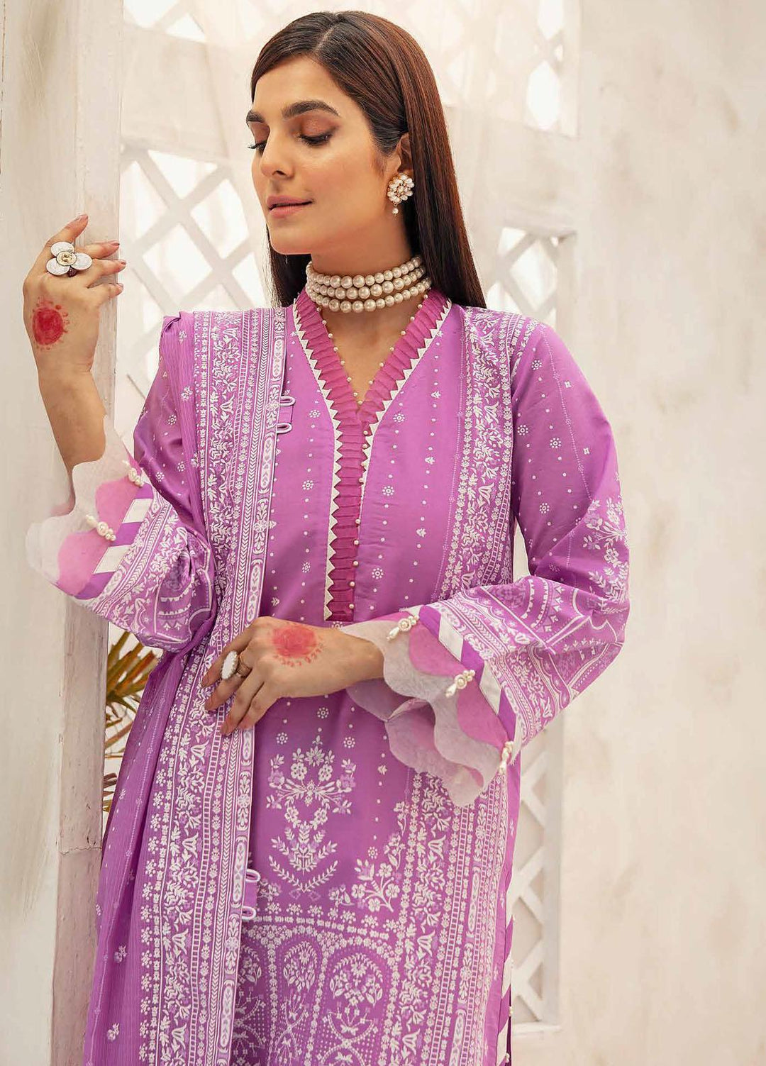 Nayaab By Gul Ahmed Printed Dobby Suits Unstitched 3 Piece GA22N DB-22007B - Summer Collection