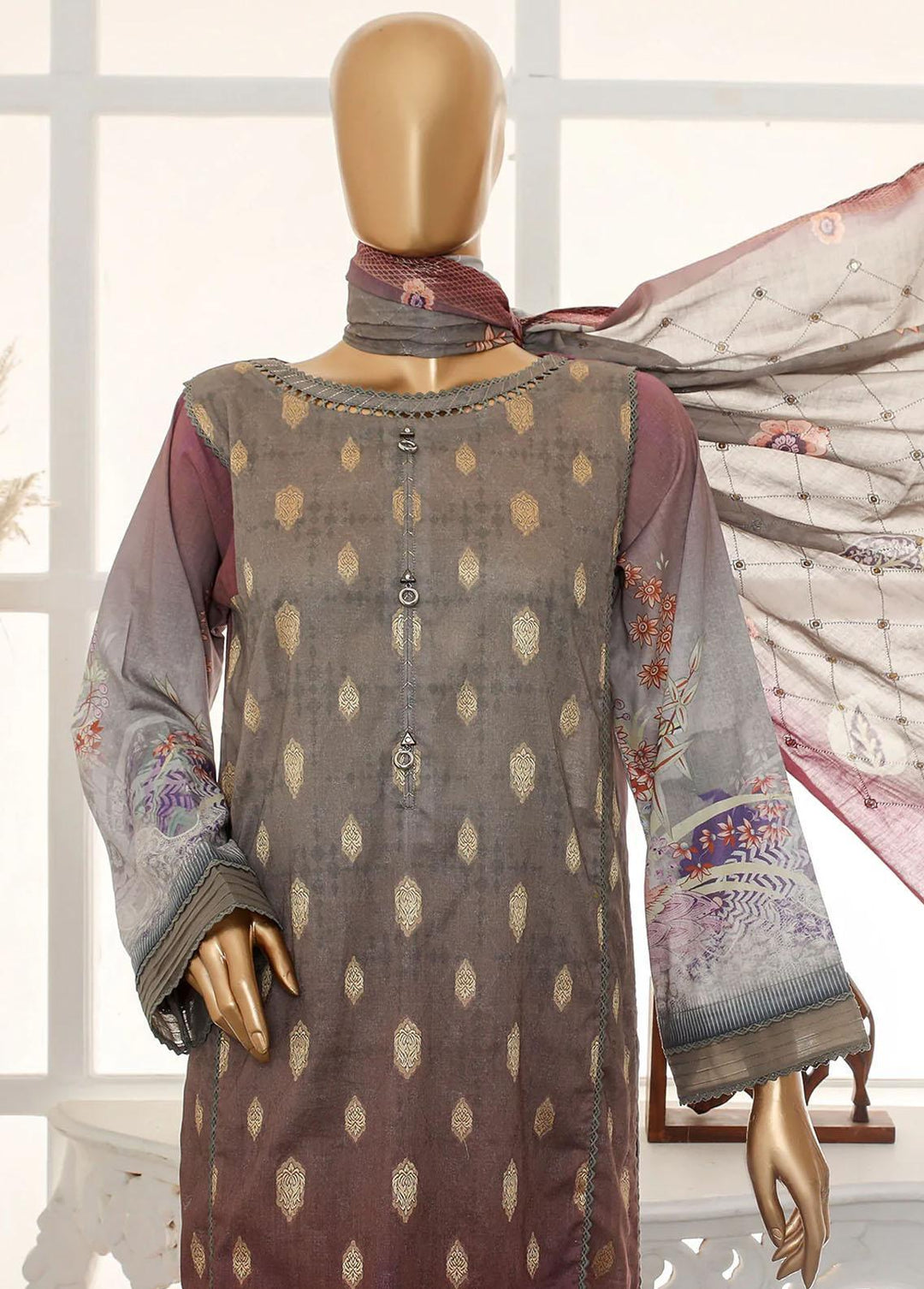 Nayaab By HZ Textiles Embroidered Jacquard Suits Unstitched 3 Piece HZ23N TJ-15984 - Winter Collection