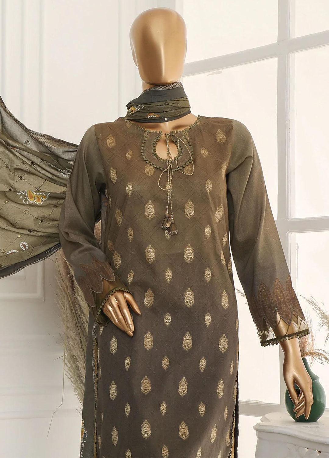 Nayaab By HZ Textiles Embroidered Jacquard Suits Unstitched 3 Piece HZ23N TJ-15986 - Winter Collection