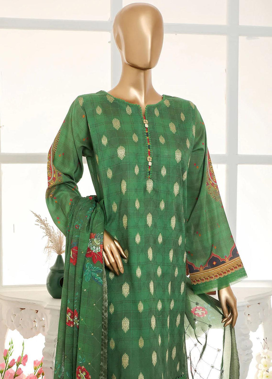 Nayaab By HZ Textiles Embroidered Jacquard Suits Unstitched 3 Piece HZ23N TJ-15989 - Winter Collection