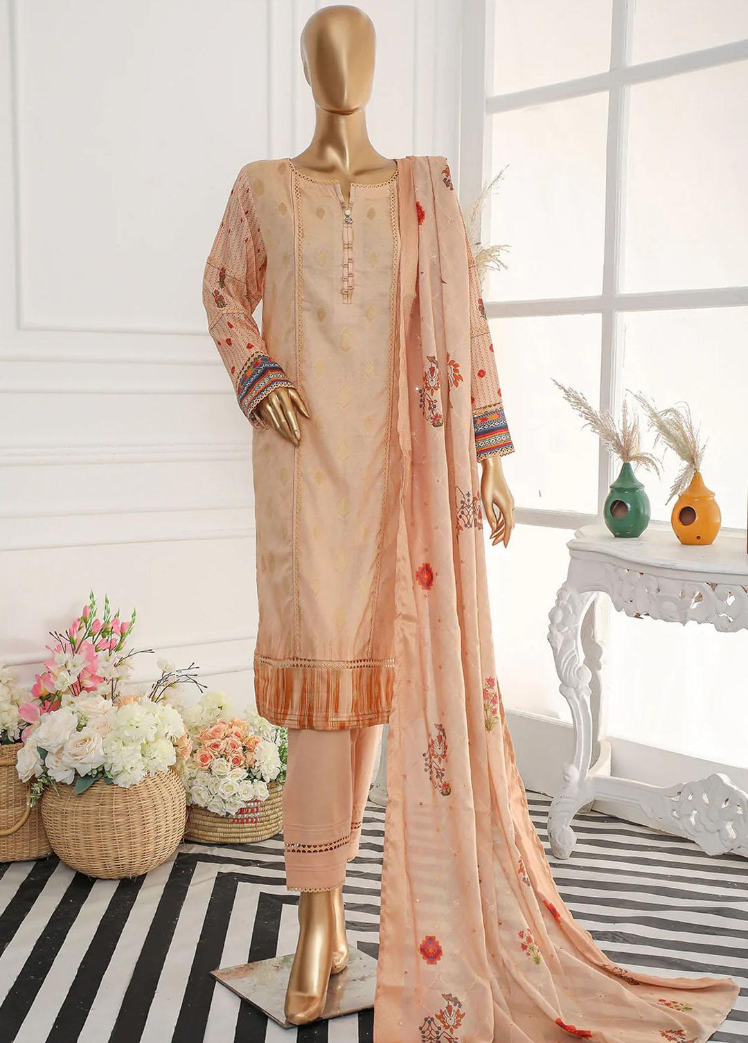 Nayaab By HZ Textiles Embroidered Jacquard Suits Unstitched 3 Piece HZ23N TJ-15990 - Winter Collection
