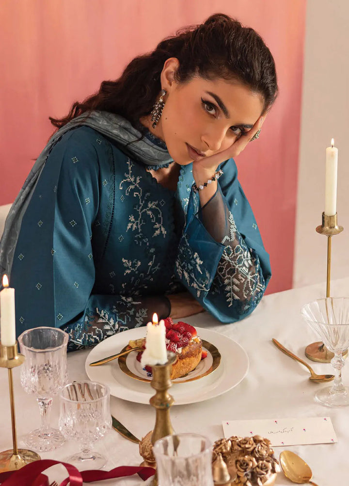 Nayaab by Seran Embroidered Lawn Suits Unstitched 3 Piece SRN25NE D-09 Tia - Festive Collection