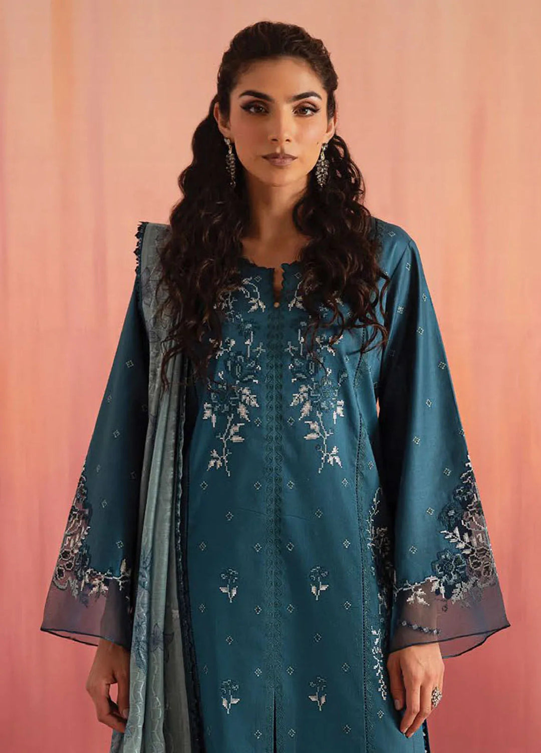 Nayaab by Seran Embroidered Lawn Suits Unstitched 3 Piece SRN25NE D-09 Tia - Festive Collection