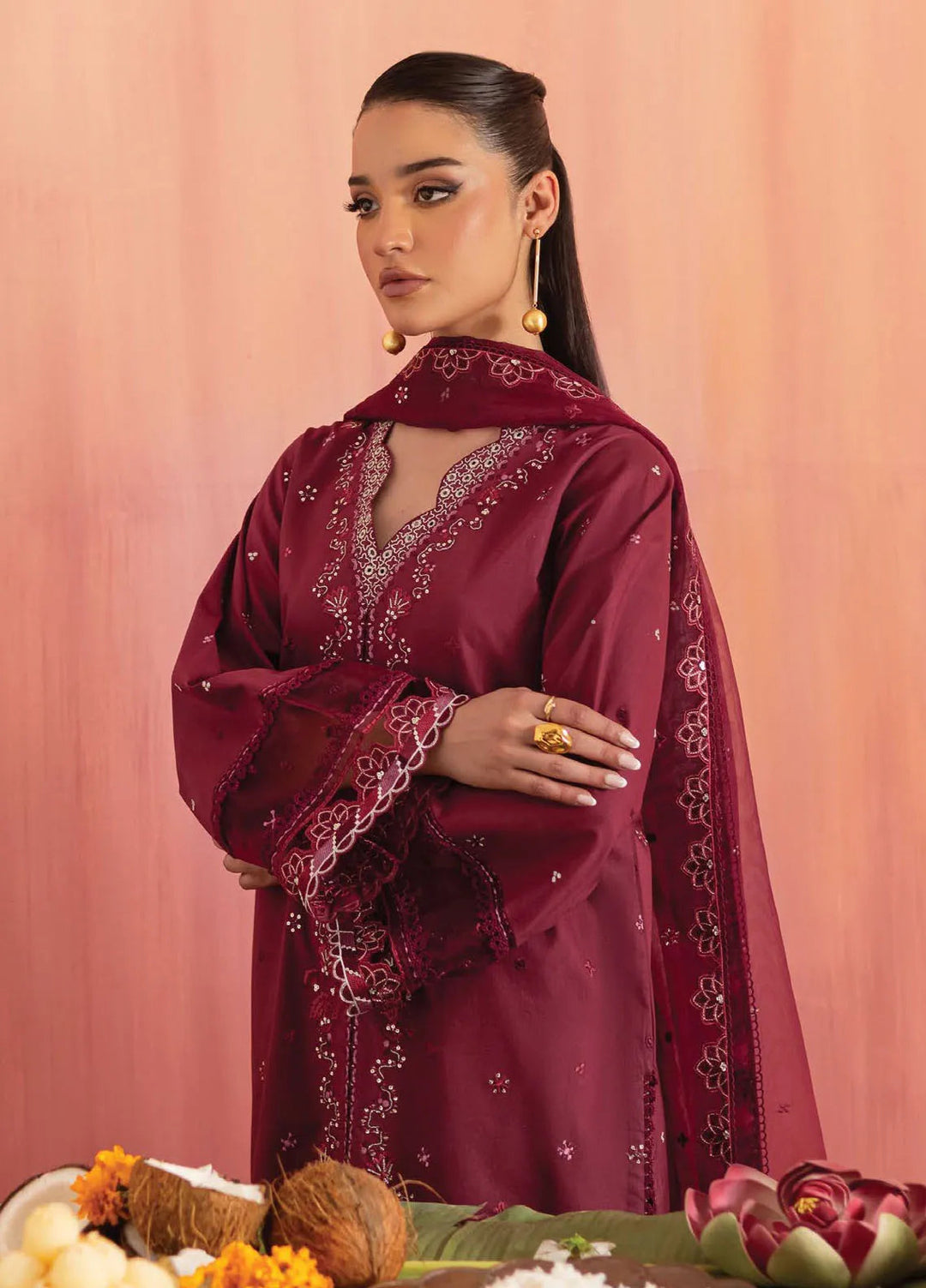 Nayaab by Seran Embroidered Lawn Suits Unstitched 3 Piece SRN25NE D-10 Meher - Festive Collection