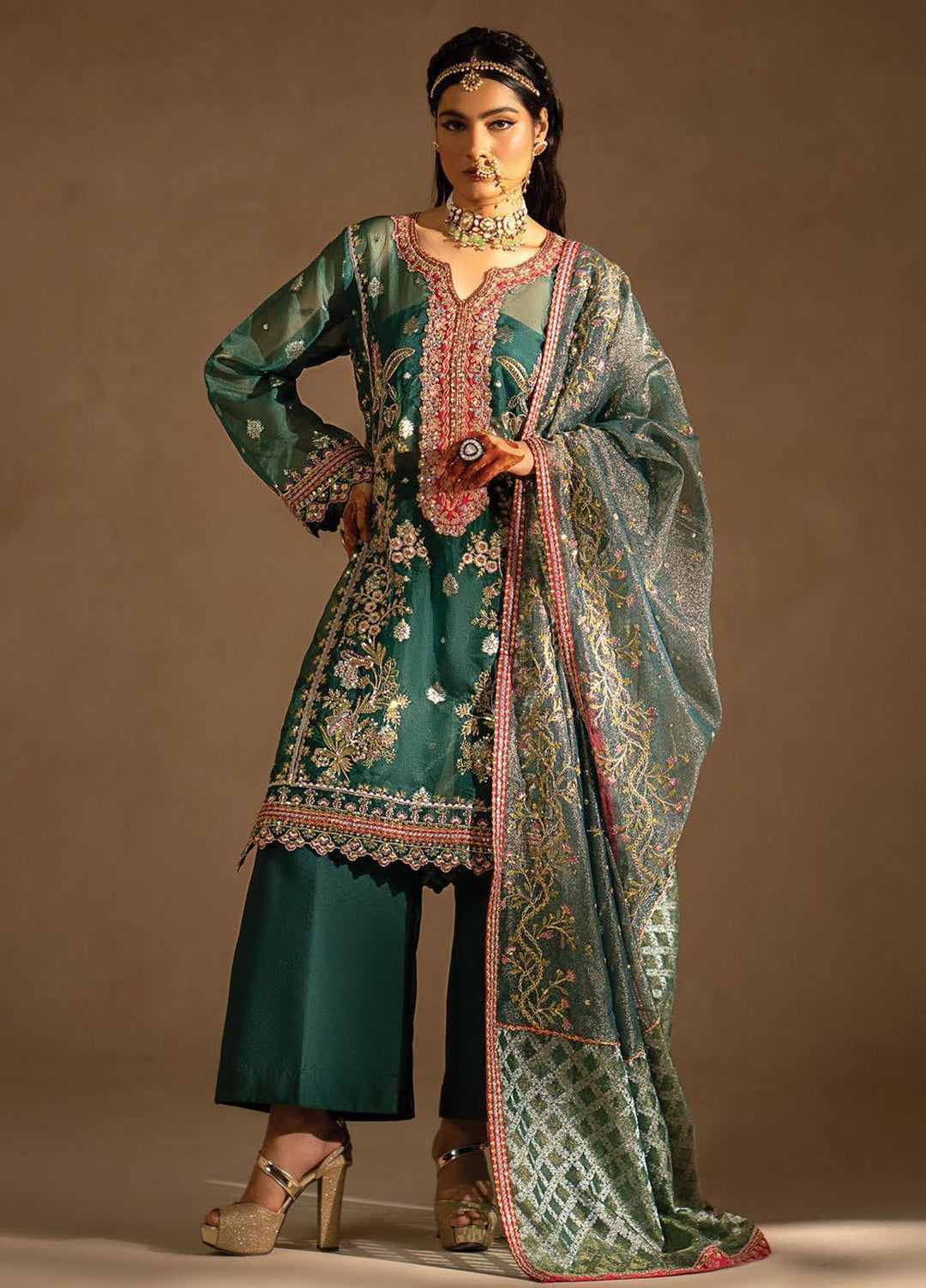 Nayab By Myeesha Embroidered Organza Suits Unstitched 4 Piece MYA23N MF23-02 Zamorad - Festive Collection