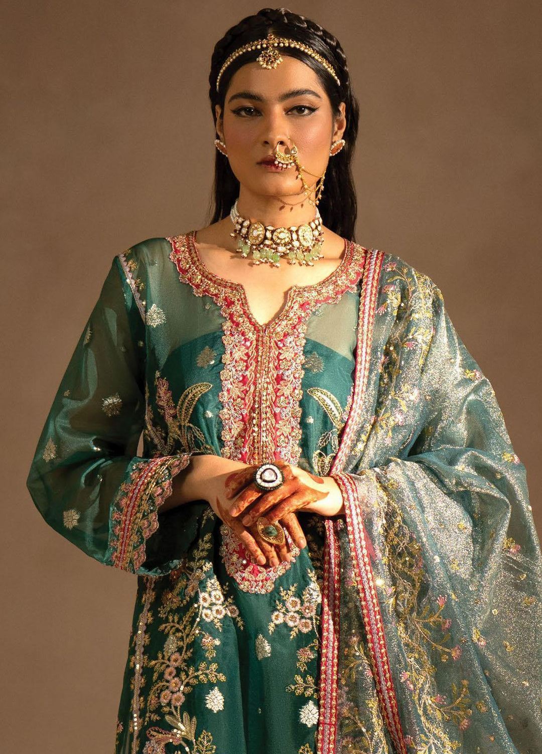 Nayab By Myeesha Embroidered Organza Suits Unstitched 4 Piece MYA23N MF23-02 Zamorad - Festive Collection