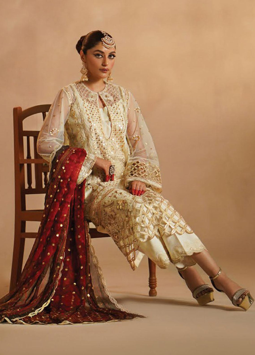 Nayab By Myeesha Embroidered Net Suits Unstitched 4 Piece MYA23N MF23-03 Dur-e-Najaf - Festive Collection