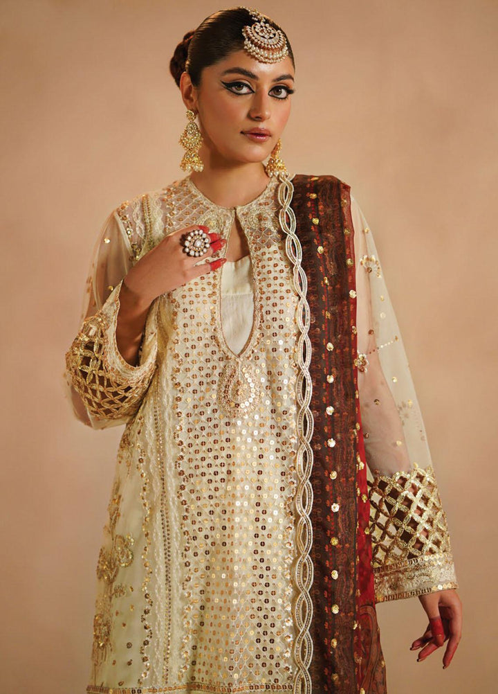 Nayab By Myeesha Embroidered Net Suits Unstitched 4 Piece MYA23N MF23-03 Dur-e-Najaf - Festive Collection