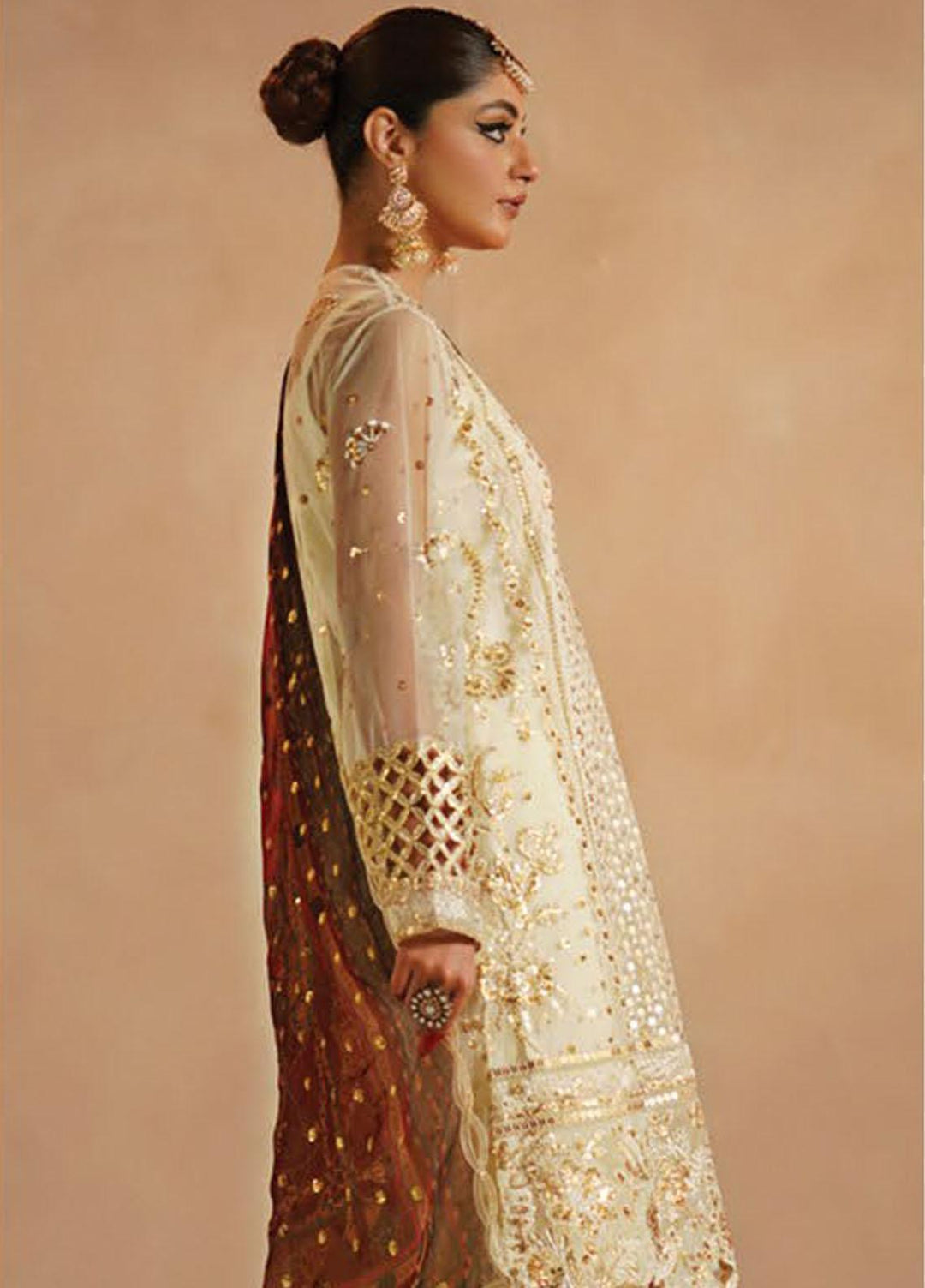 Nayab By Myeesha Embroidered Net Suits Unstitched 4 Piece MYA23N MF23-03 Dur-e-Najaf - Festive Collection