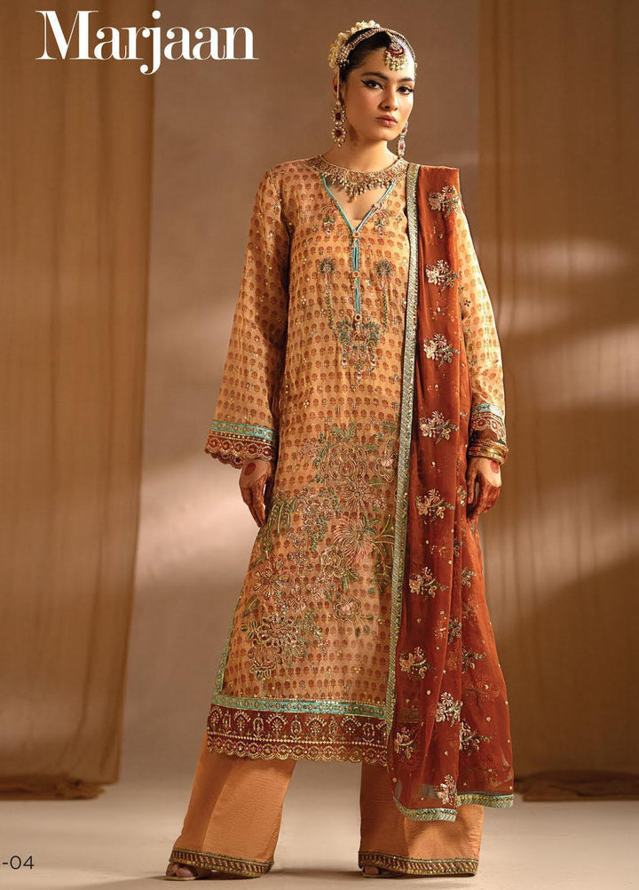 Nayab By Myeesha Embroidered Missouri Suits Unstitched 4 Piece MYA23N MF23-04 Marjaan - Festive Collection