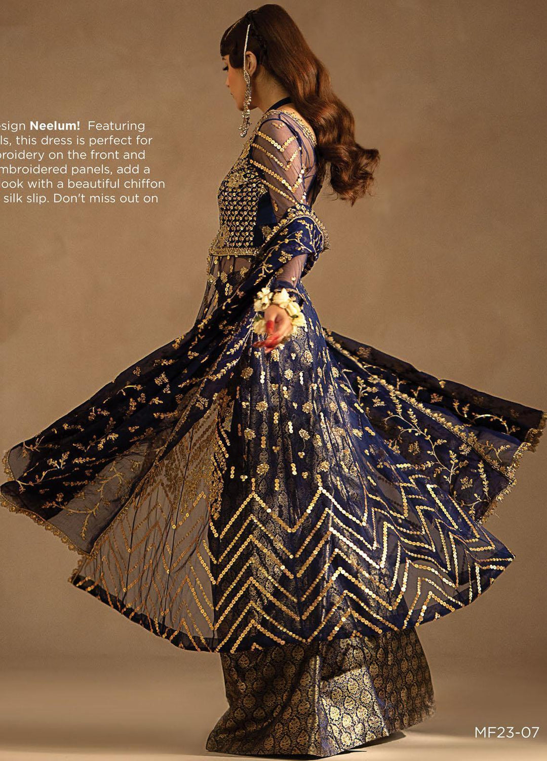 Nayab By Myeesha Embroidered Net Suits Unstitched 4 Piece MYA23N MF23-07 Neelum - Festive Collection