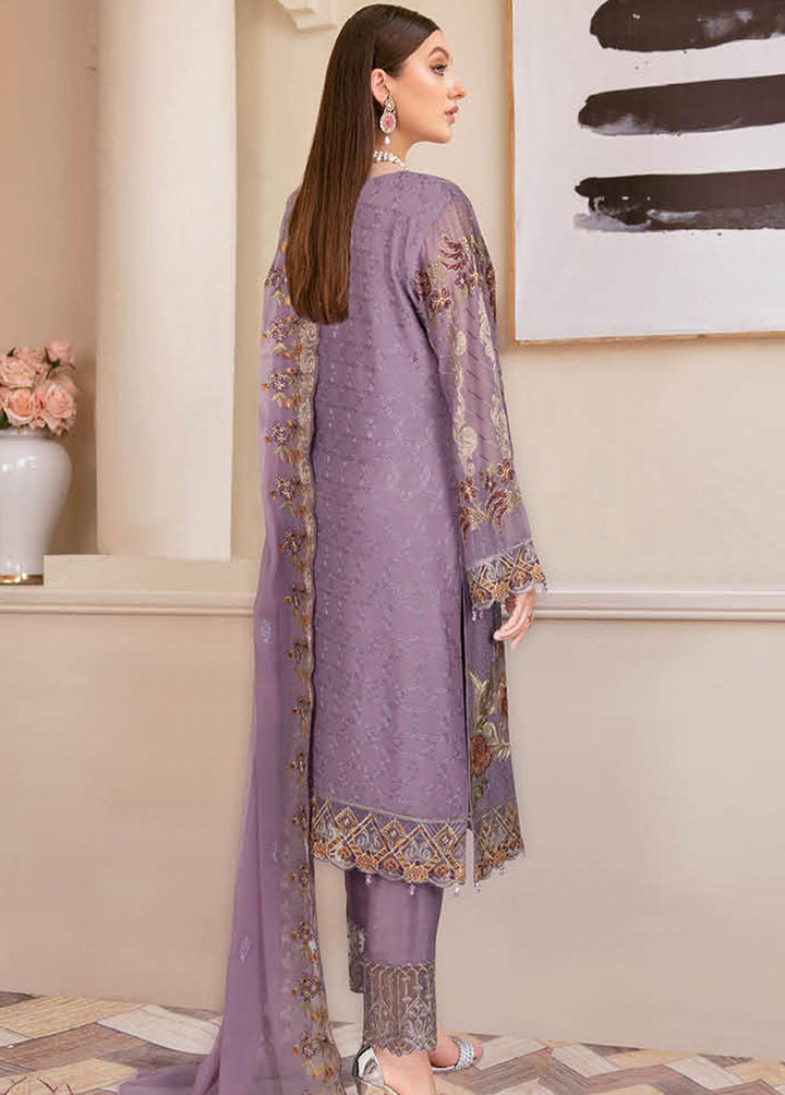 Nayab By Ramsha Embroidered Chiffon Suits Unstitched 3 Piece RSH23-N2 N-201 - Luxury Collection