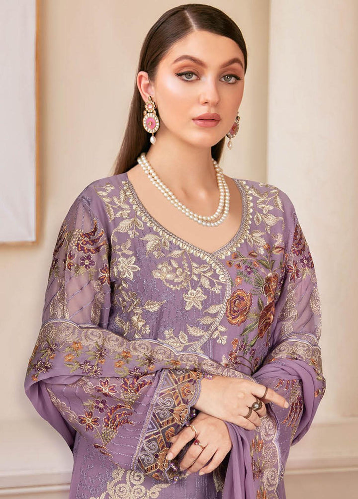 Nayab By Ramsha Embroidered Chiffon Suits Unstitched 3 Piece RSH23-N2 N-201 - Luxury Collection