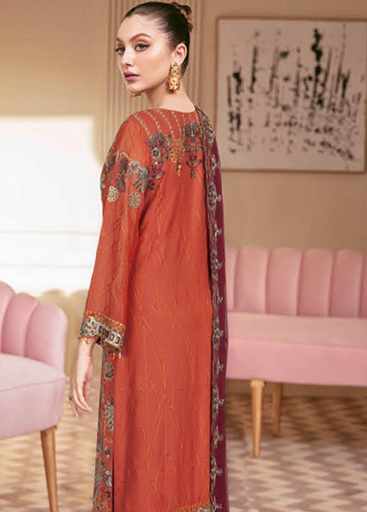 Nayab By Ramsha Embroidered Chiffon Suits Unstitched 3 Piece RSH23-N2 N-202 - Luxury Collection