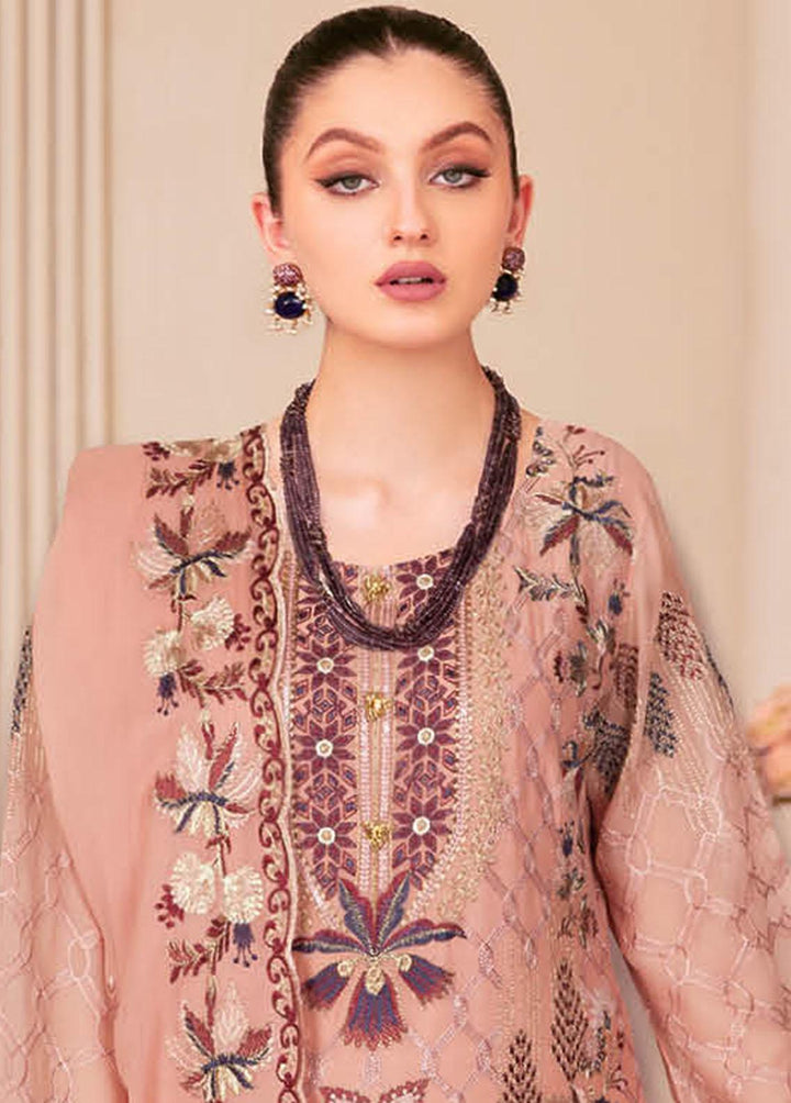 Nayab By Ramsha Embroidered Chiffon Suits Unstitched 3 Piece RSH23-N2 N-204 - Luxury Collection