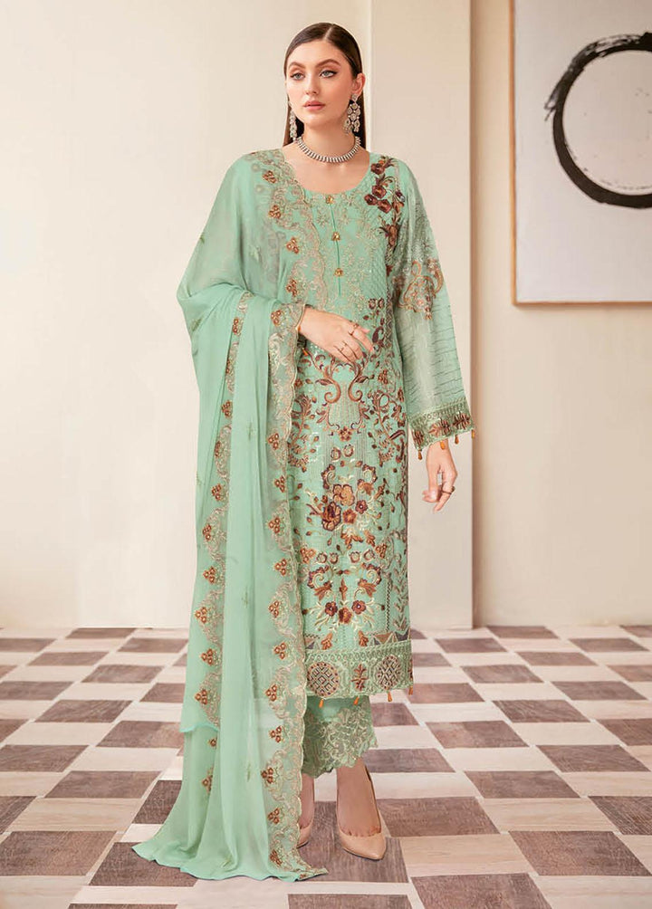 Nayab By Ramsha Embroidered Chiffon Suits Unstitched 3 Piece RSH23-N2 N-205 - Luxury Collection