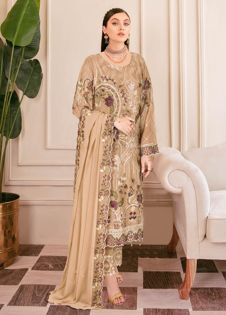 Nayab By Ramsha Embroidered Chiffon Suits Unstitched 3 Piece RSH23-N2 N-206 - Luxury Collection