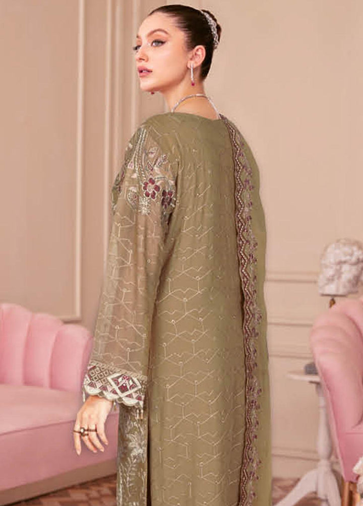Nayab By Ramsha Embroidered Chiffon Suits Unstitched 3 Piece RSH23-N2 N-208 - Luxury Collection