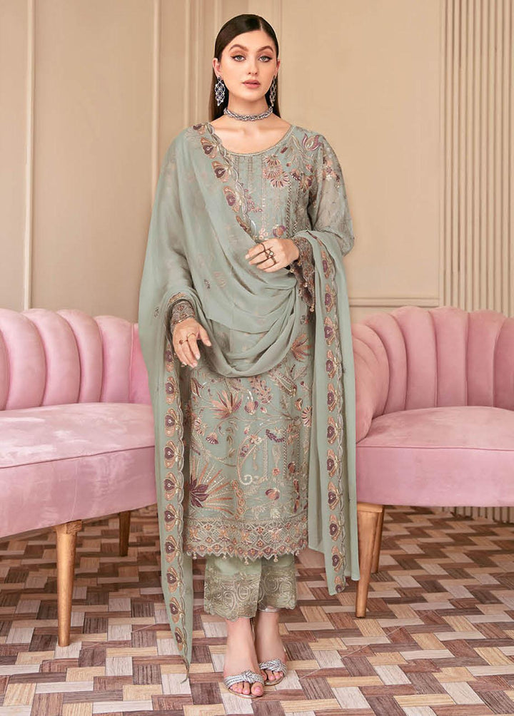 Nayab By Ramsha Embroidered Chiffon Suits Unstitched 3 Piece RSH23-N2 N-212 - Luxury Collection