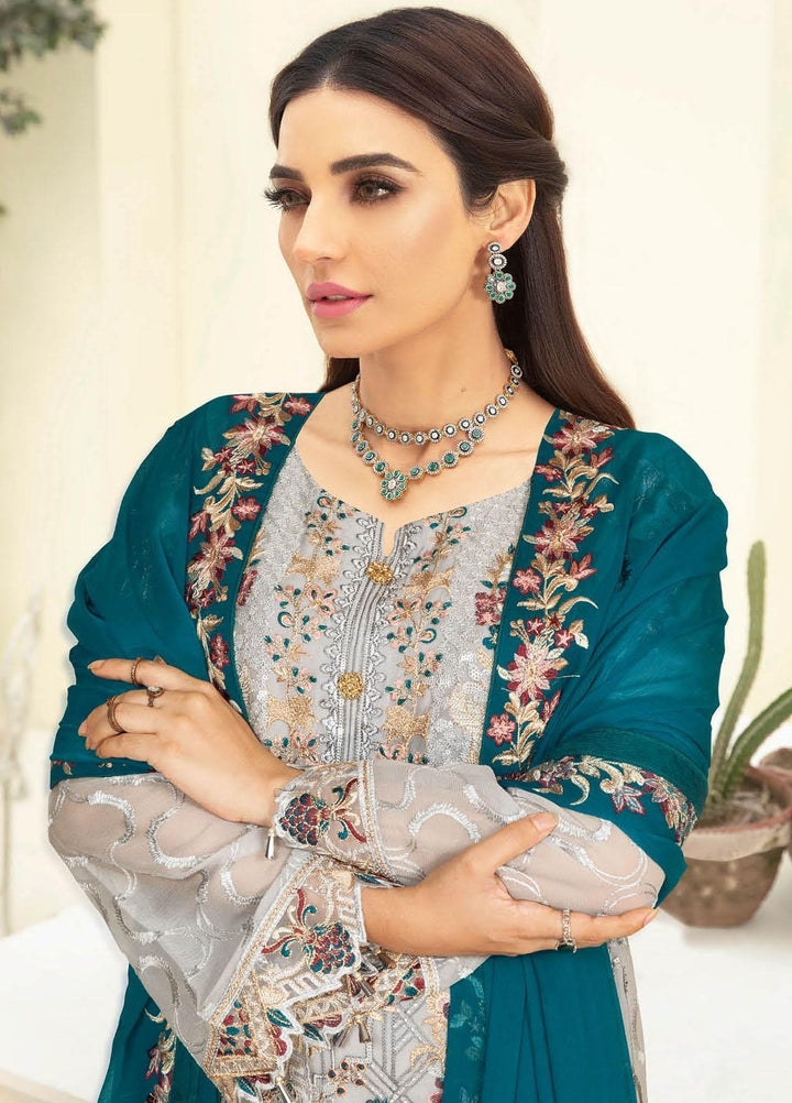 Nayab By Ramsha Embroidered Chiffon Suits Unstitched 3 Piece RSH23-N3 N-303 - Festive Collection