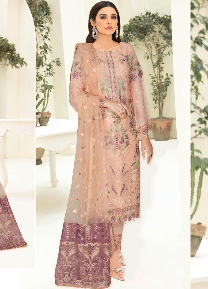 Nayab By Ramsha Embroidered Chiffon Suits Unstitched 3 Piece RSH23-N3 N-304 - Festive Collection