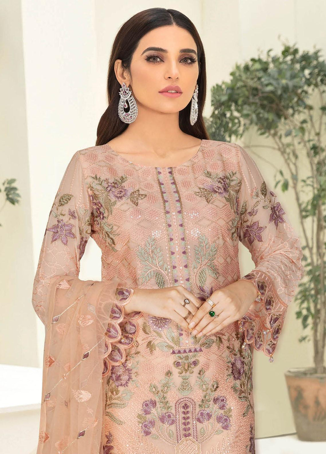 Nayab By Ramsha Embroidered Chiffon Suits Unstitched 3 Piece RSH23-N3 N-304 - Festive Collection