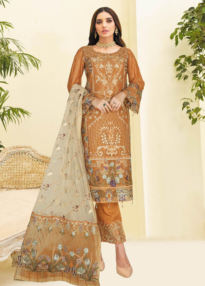 Nayab By Ramsha Embroidered Chiffon Suits Unstitched 3 Piece RSH23-N3 N-305 - Festive Collection