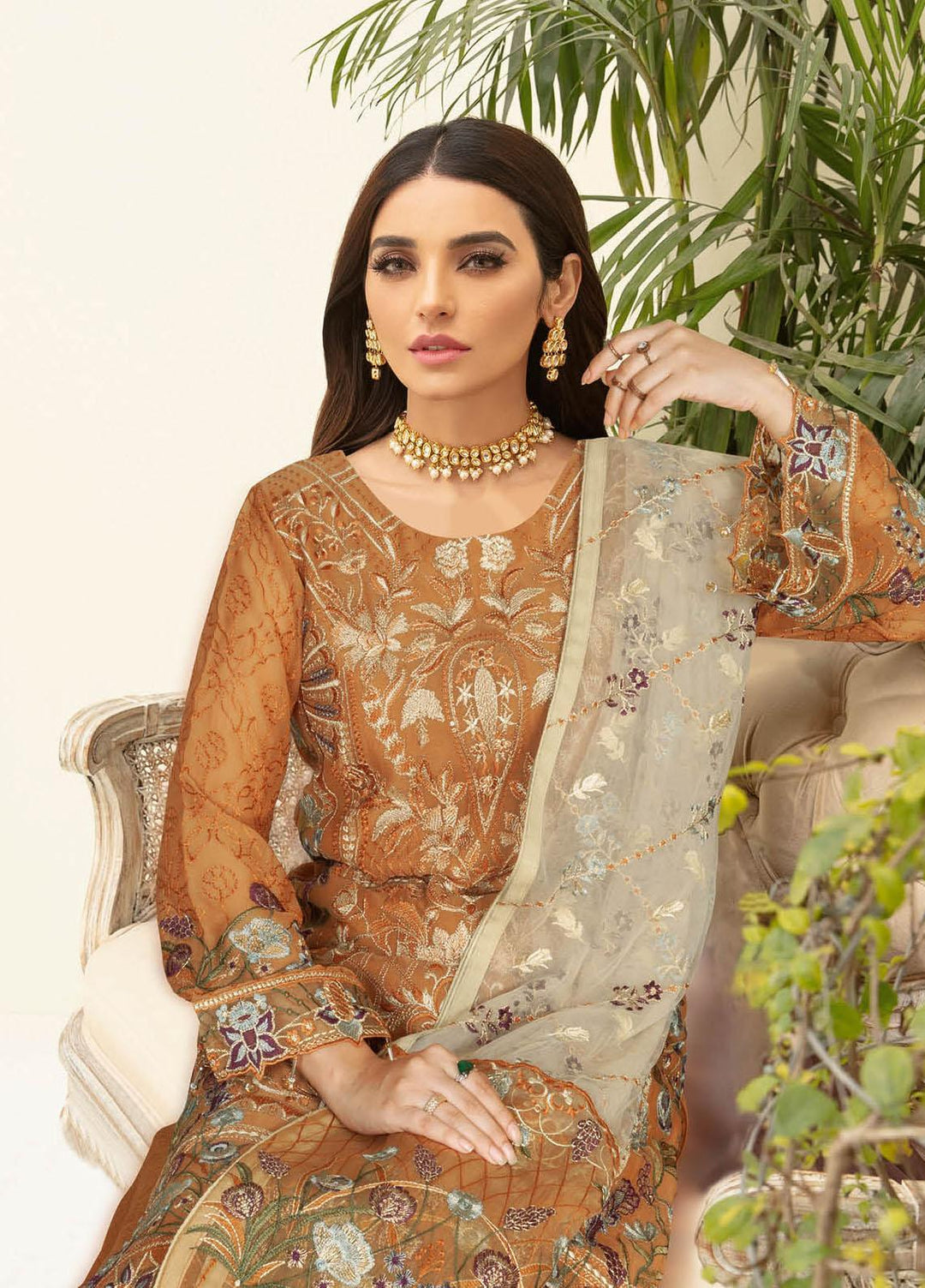 Nayab By Ramsha Embroidered Chiffon Suits Unstitched 3 Piece RSH23-N3 N-305 - Festive Collection